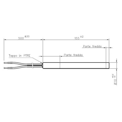 Zapaľovač / rezistor pre peletové kachle La Nordica, Bestove, Pasian a iné, celková dĺžka 155mm, 280W - Zapaľovače / rezistory pre peletové kachle