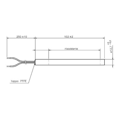 Zapaľovač / rezistor pre peletové kachle Arce, Cadel, Eurofiamma, Eurosteack a iné, celková dĺžka 101mm, 300W - Zapaľovače / rezistory pre peletové kachle