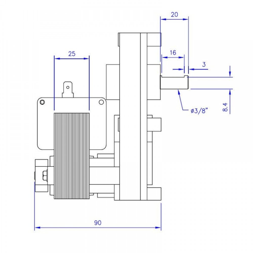 Prevodový motor Mellor FB1171, 1.5RPM pre peletové kachle Eco Spar, Arce, Cadel, Caminetti Montegrappa, Edilkamin, Italiana Camini, Palladio a iné | Prevodové motory | Diely pre peletové kachle |