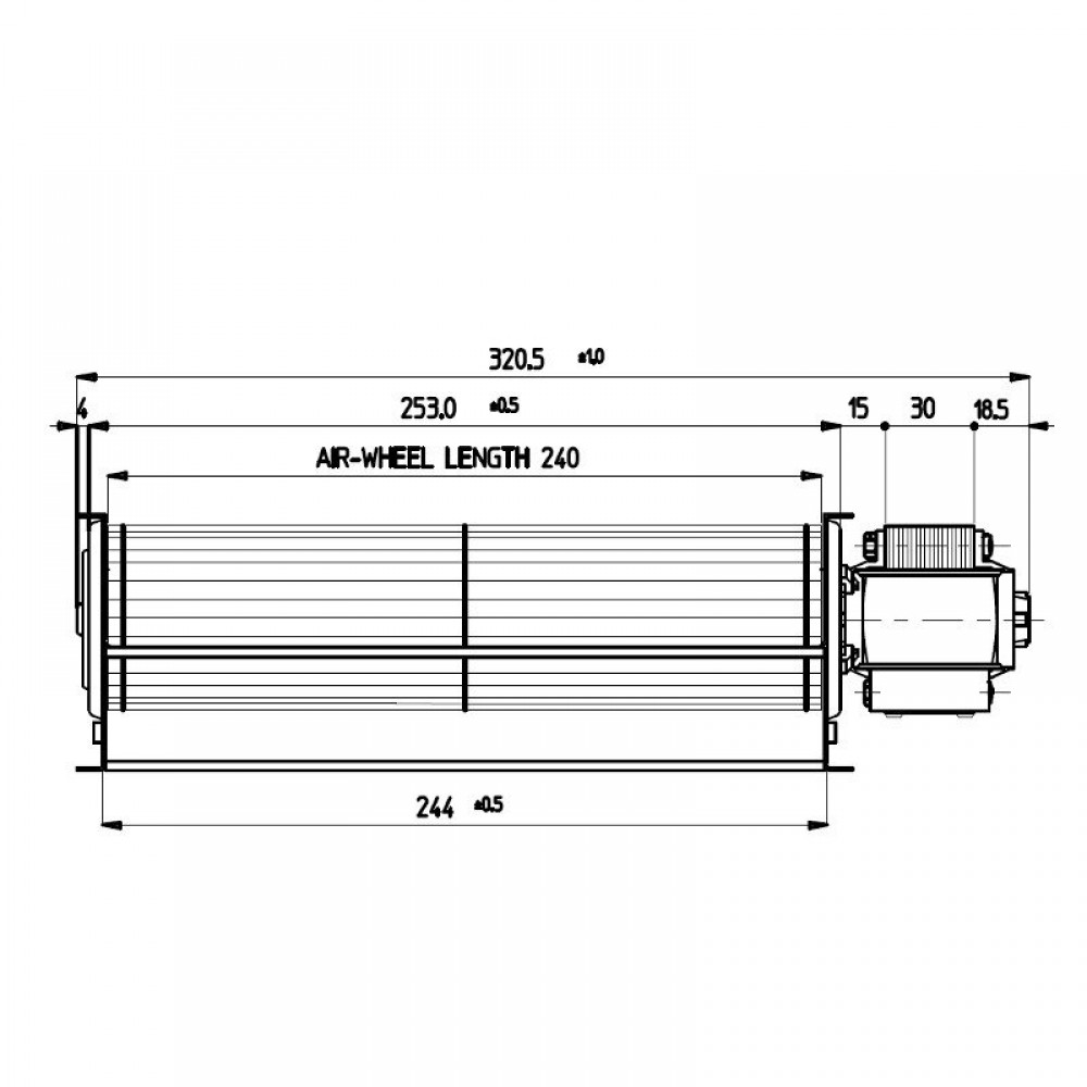 Tangenciálny ventilátor Fergas na pelety Ecoteck, Karmek One, Ravelli a iné s Ø60 mm, prietok 220 m³/h | Ventilátory a dúchadlá | Diely pre peletové kachle |