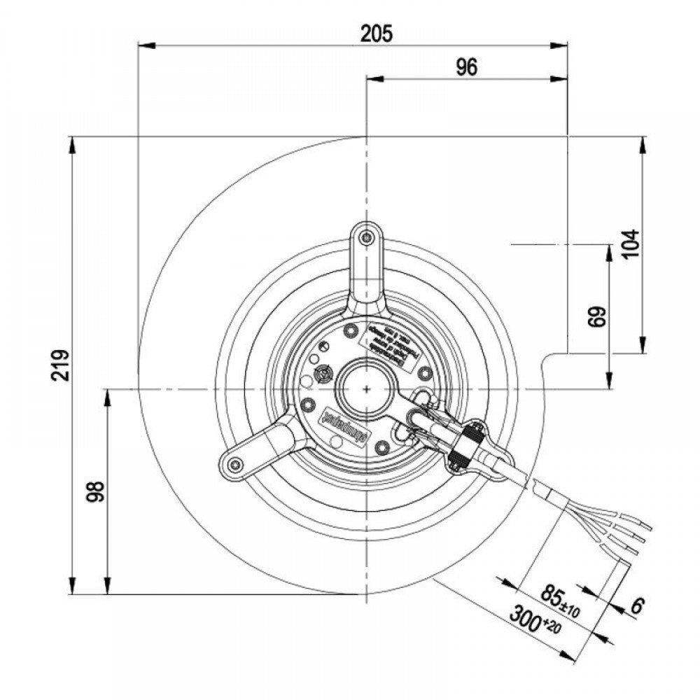 Radiálny ventilátor EBM pre peletové kachle Edilkamin, Karmek One, prietok 800 m³/h | Ventilátory a dúchadlá pre peletové kachle | Diely pre peletové kachle |