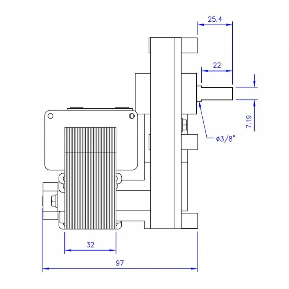 Prevodový motor Mellor FB1255, 4RPM pre peletové kachle Eco Spar a iné | Prevodové motory | Diely pre peletové kachle |