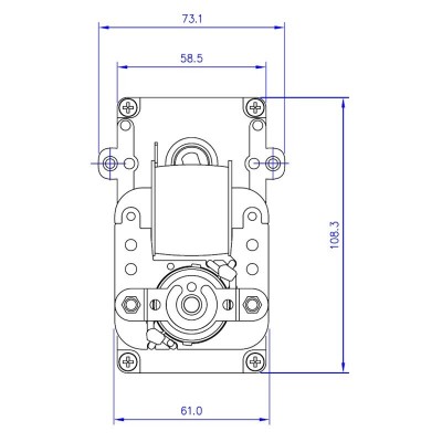 Prevodový motor s dutým hriadeľom Mellor KB1014, 3RPM pre peletové kachle Karmek One, Caminetti Montegrappa a iné - Prevodové motory pre peletové kachle