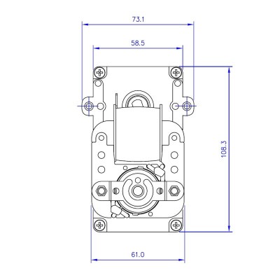 Prevodový motor s dutým hriadeľom Mellor KB1004, 5RPM pre peletové kachle Karmek One, Eurostek a iné - Prevodové motory pre peletové kachle