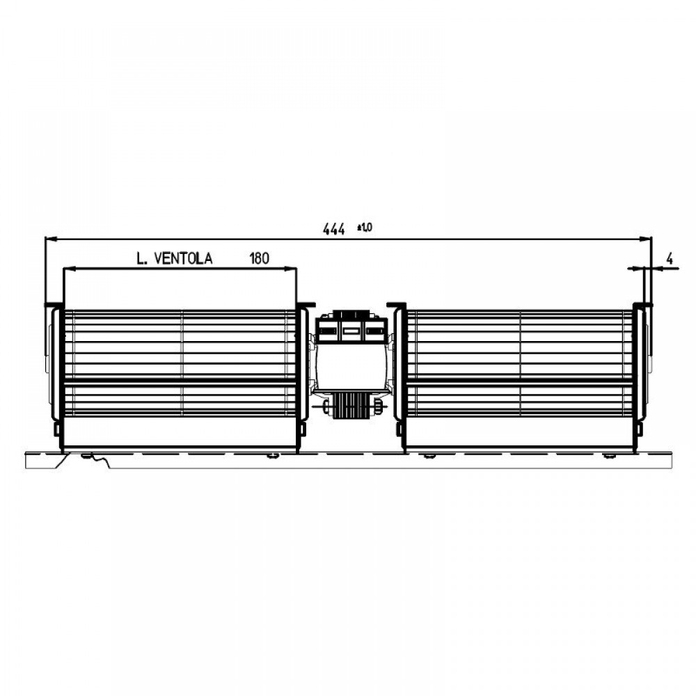 Dvojitý priečny ventilátor Fergas pre peletové kachle Cadel, Ravelli, Edilkamin, s Ø60 mm, prietok 168 m³/h, 360 mm | Ventilátory a dúchadlá pre peletové kachle | Diely pre peletové kachle |
