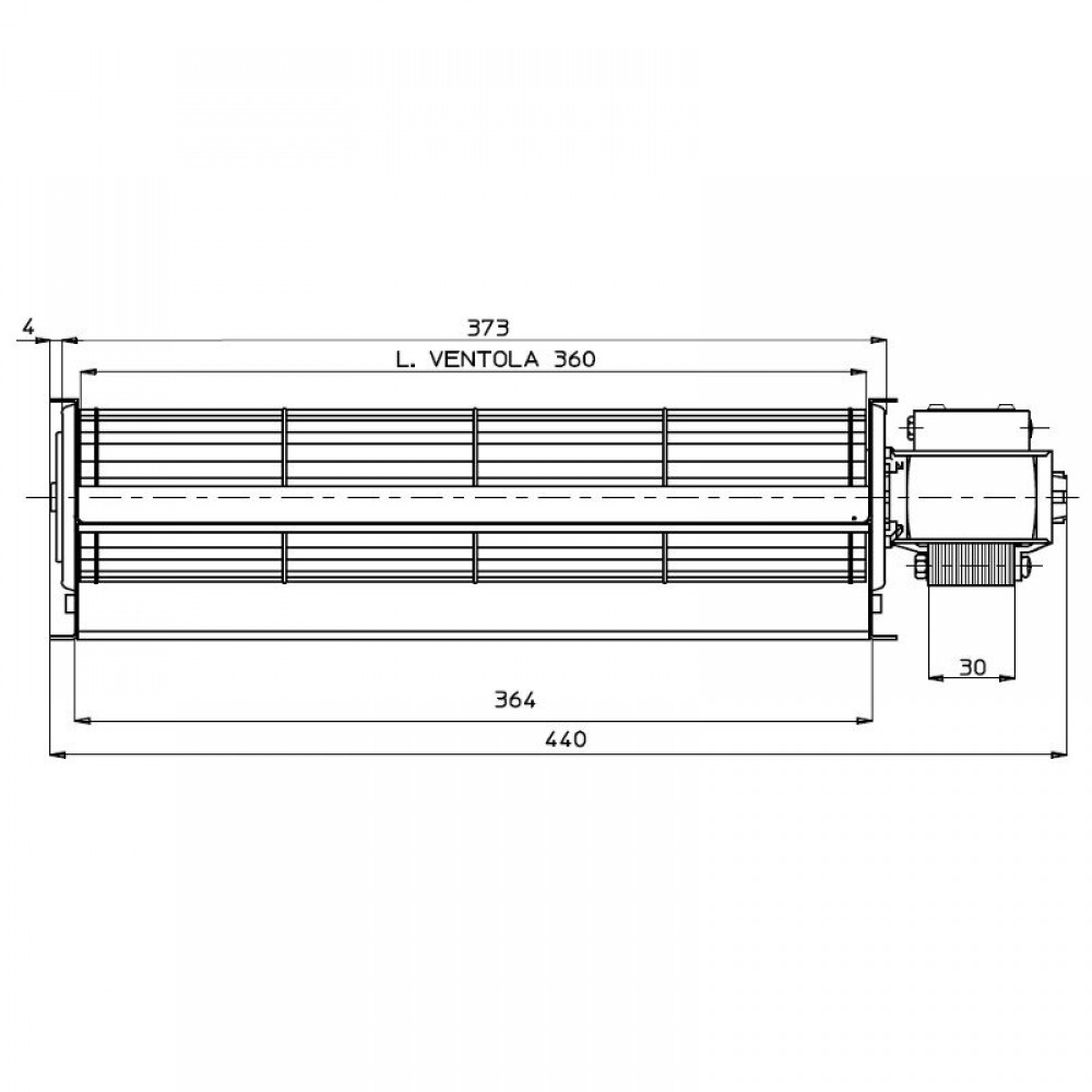 Tangenciálny ventilátor Fergas pre peletové kachle Ferroli, Lincar, Olimpia Splendid a iné s Ø60 mm, prietok 210 m³/h | Ventilátory a dúchadlá | Diely pre peletové kachle |