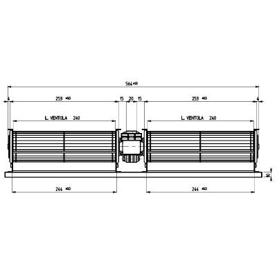 Dvojitý priečny ventilátor pre peletové kachle Cadel, Ravelli, Edilkamin, s Ø60 mm, prietok 168 m³/h - Diely pre peletové kachle