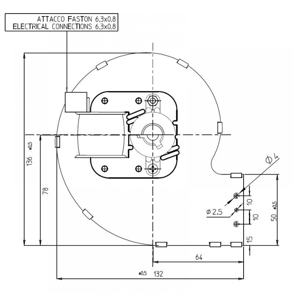 Radiálny ventilátor Fergas pre peletové kachle Eva Calor, Prisma, prietok 121 m³/h | Ventilátory a dúchadlá pre peletové kachle | Diely pre peletové kachle |