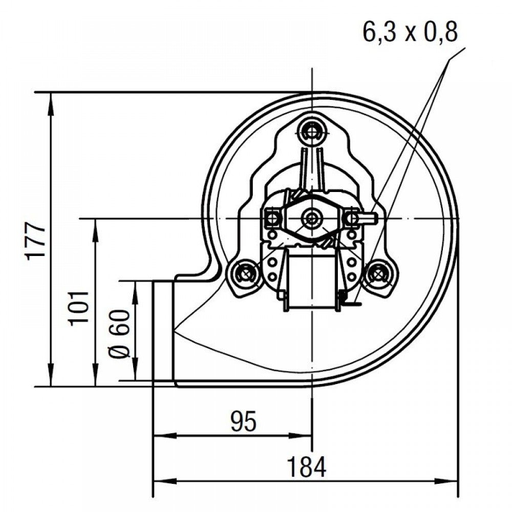 Odsávač dymu EBM pre peletové kachle Palladio, maximálny prietok vzduchu 170 m³/h | Ventilátory a dúchadlá | Diely pre peletové kachle |