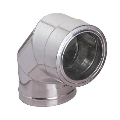 Dymové koleno 90° dvojstenné, nerezová oceľ AISI 304, izolácia, Ф80-130 - Ф300-350 - Spiroduct