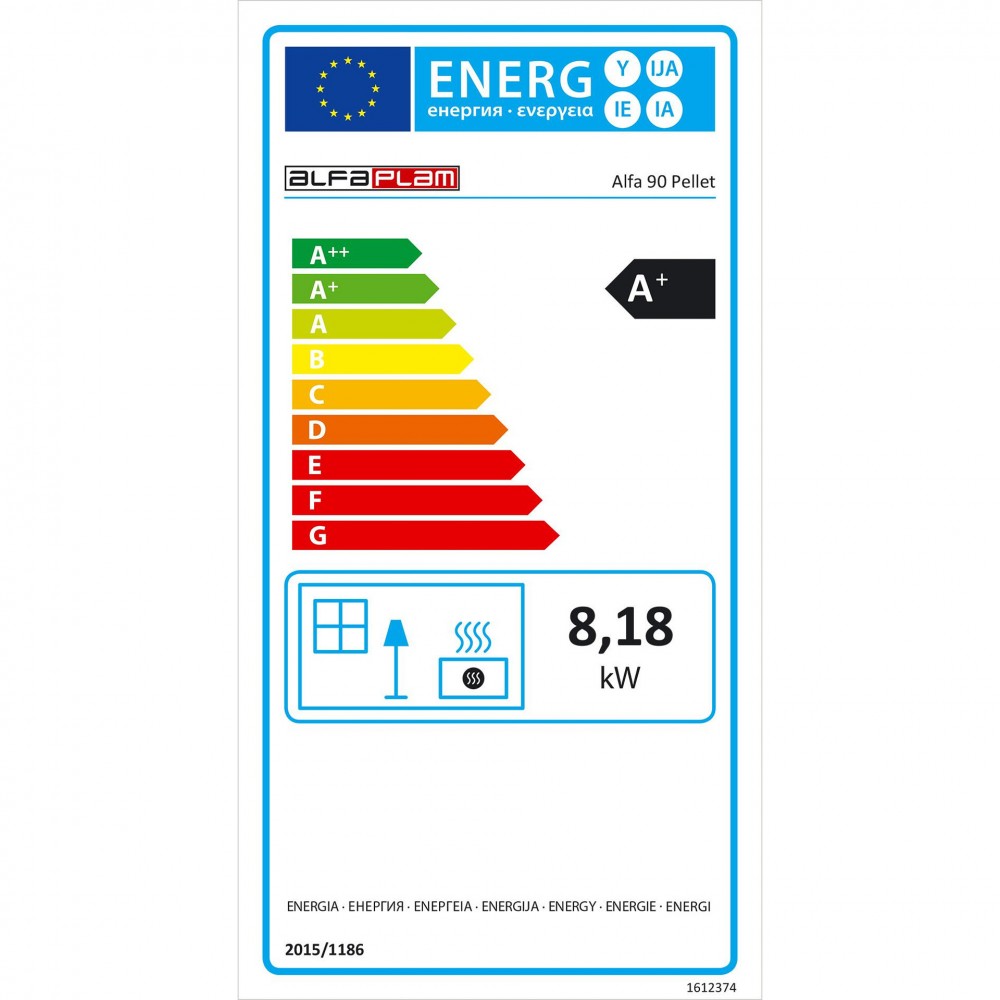 Sporák na pelety Alfa Plam Alfa 90 Pelet, Biela, 8.18 kW | Sporáky na pelety | Pelety |