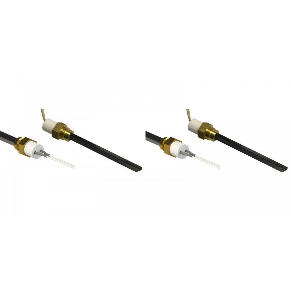 Zapaľovač / rezistor teleso pre peletové kachle Eco Spar, BURNiT, Adler, AMG, Ecoteck, celková dĺžka 126mm, 120W až 24V - x2 | Zapaľovače / rezistory pre peletové kachle | Diely pre peletové kachle |