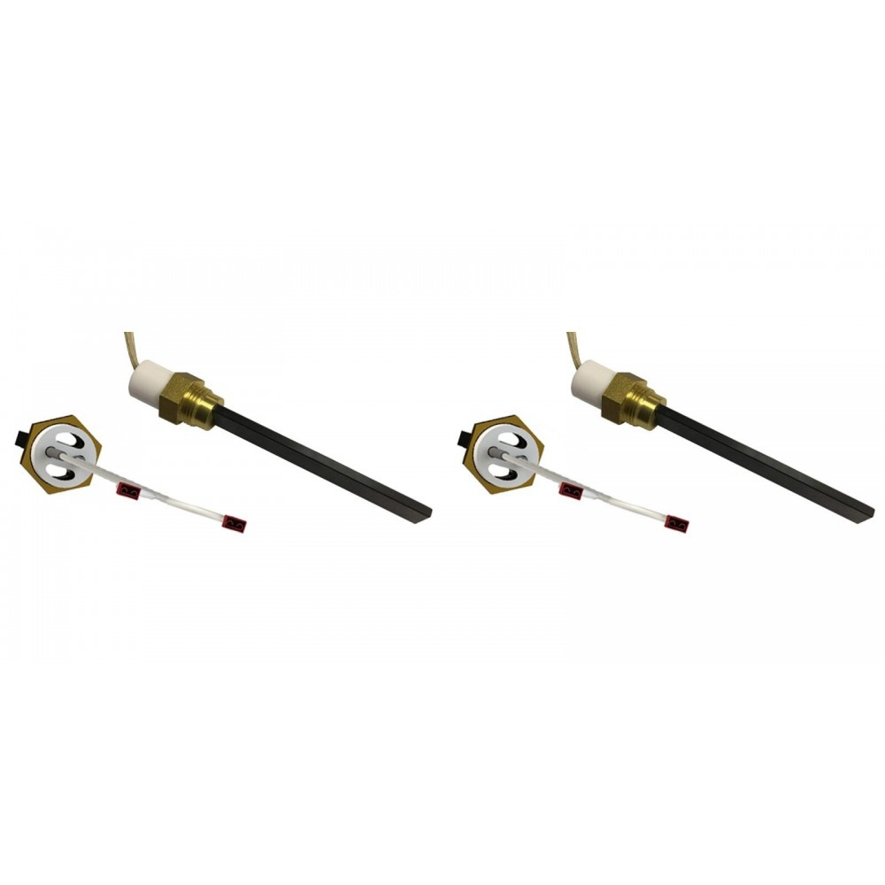 Zapaľovač / rezistor s čiernym kremenným kryštálom pre peletové kachle Eco Spar, BURNiT, Whitfield, Lennox, celková dĺžka 123 mm, 400 W - x2