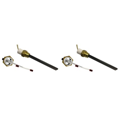 Zapaľovač / rezistor s čiernym kremenným kryštálom pre peletové kachle Eco Spar, BURNiT, Whitfield, Lennox, celková dĺžka 123 mm, 400 W - x2 - Diely pre peletové kachle