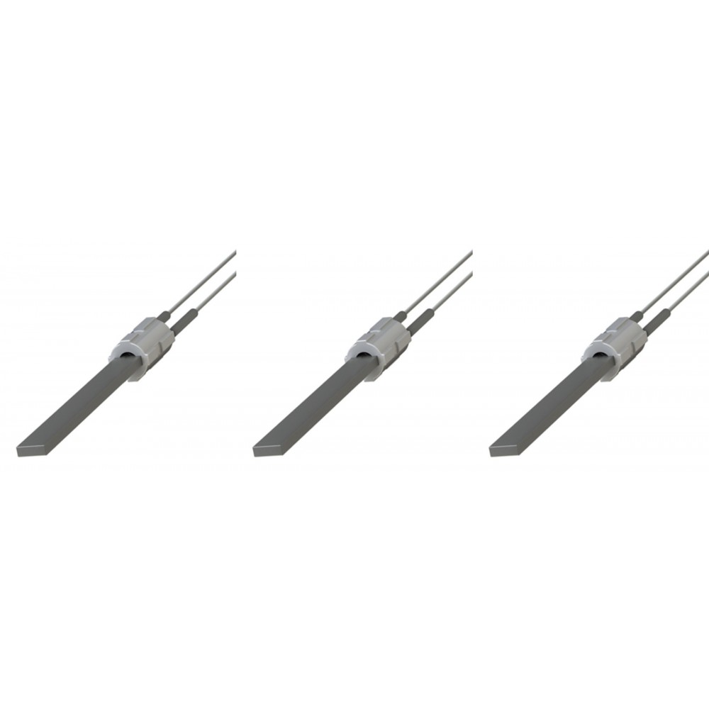 Zapaľovač / rezistor s čiernym kremenným kryštálom pre peletové kachle Eco Spar, BURNiT, Palazzetti, VistaFlame, Whitfield, Lennox, celková dĺžka 122mm, 400W - x3 | Zapaľovače / rezistory pre peletové kachle | Diely pre peletové kachle |