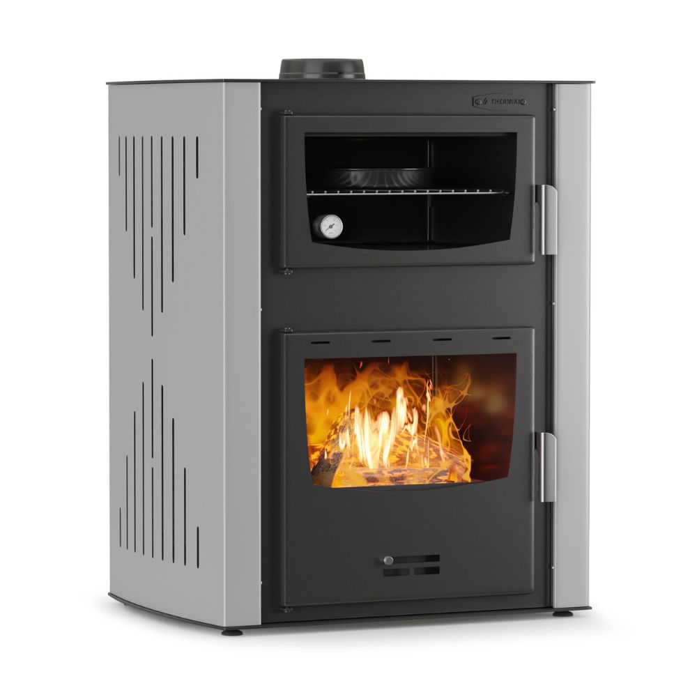 Krb na drevo Velmora Fire ATS HYDRO s rúrou na pečenie a teplovodným výmenníkom v terakotovom vyhotovení