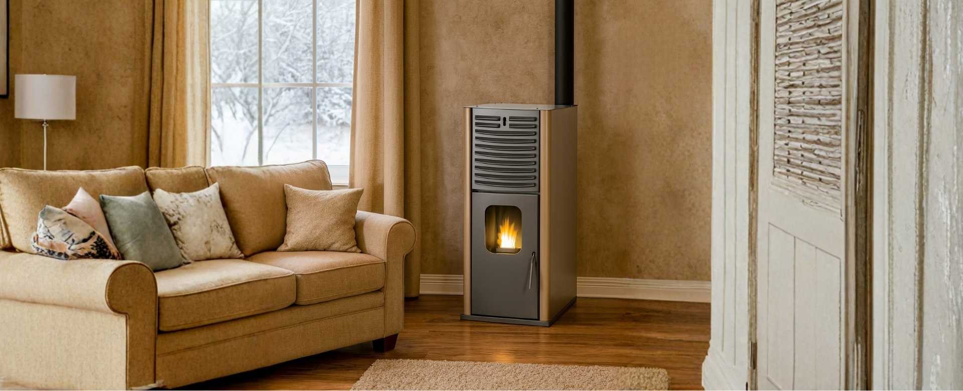 Peletový krb s vodným plášťom